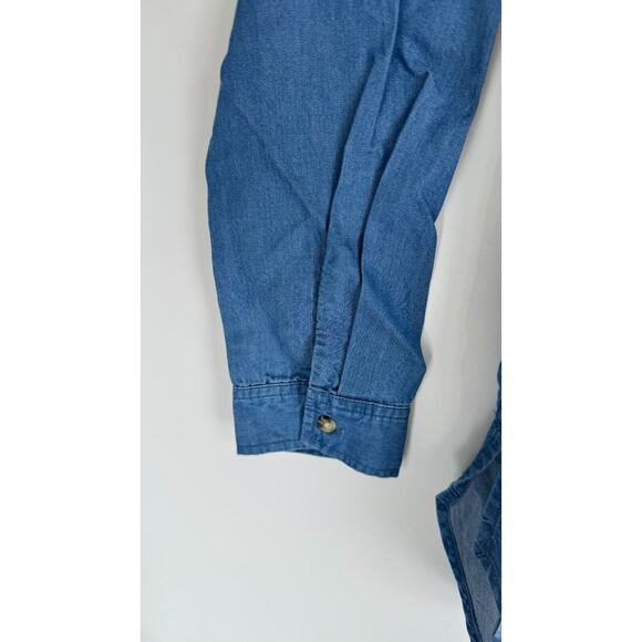 C&C California Sarah Chambray Button Up Shirt Long Sleeve Womens Size M NWT - Picture 7 of 10